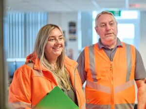 Staff wearing hi-viz